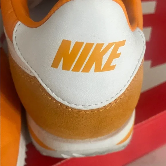 Nike Bright Orange and White Cortez Shoes - Picture 3 of 8